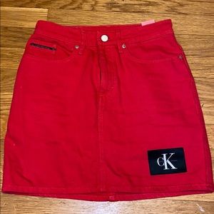 Calvin Klein Red Skirt Brand New